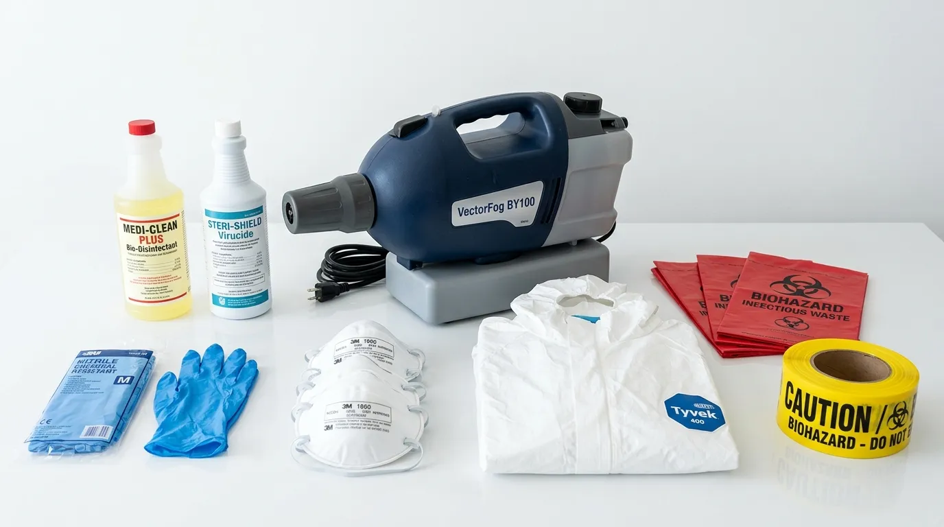 Professional biohazard remediation crew working in Sheridan